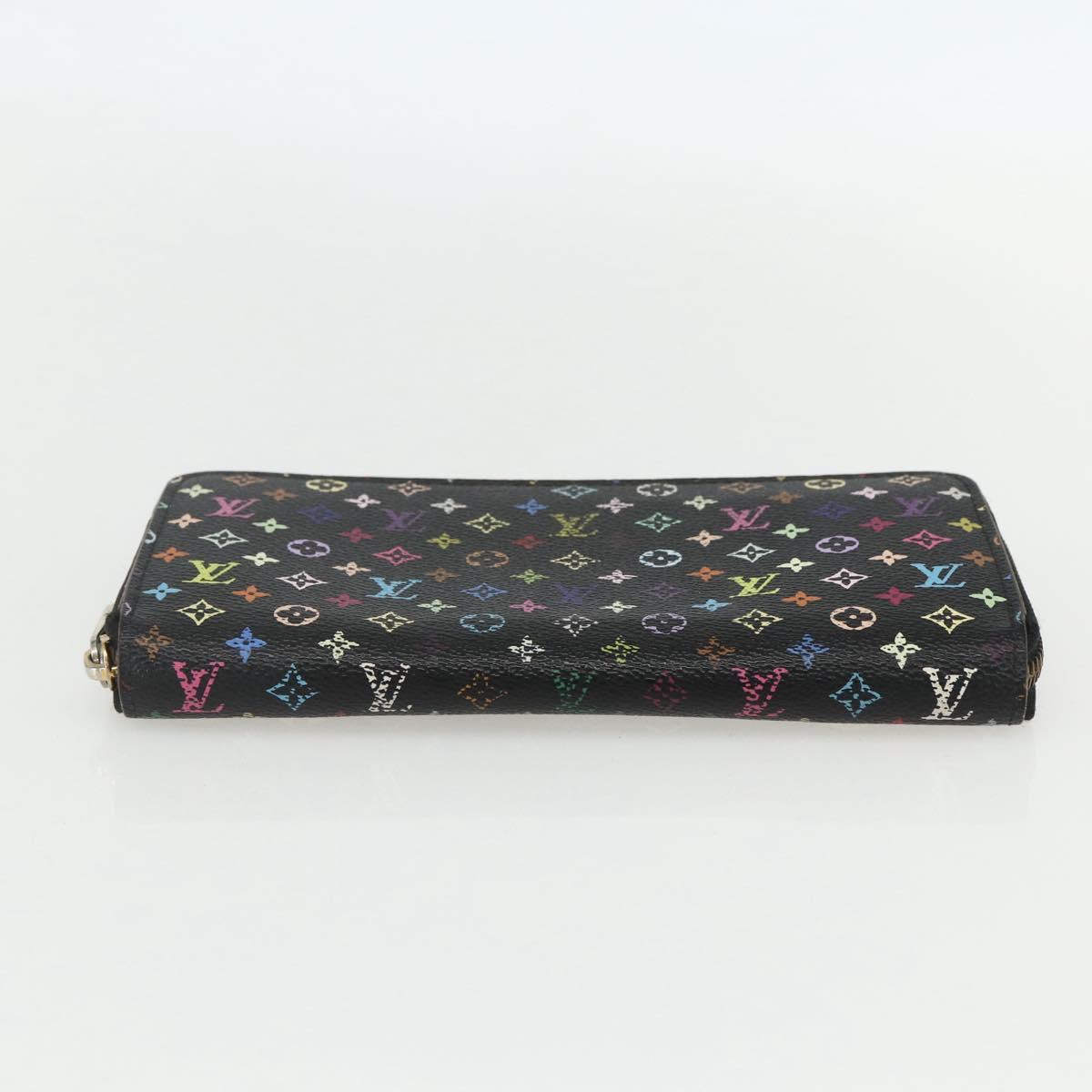 LOUIS VUITTON Monogram Multicolor Zippy Wallet Wallet Black M60243 Auth bs31331