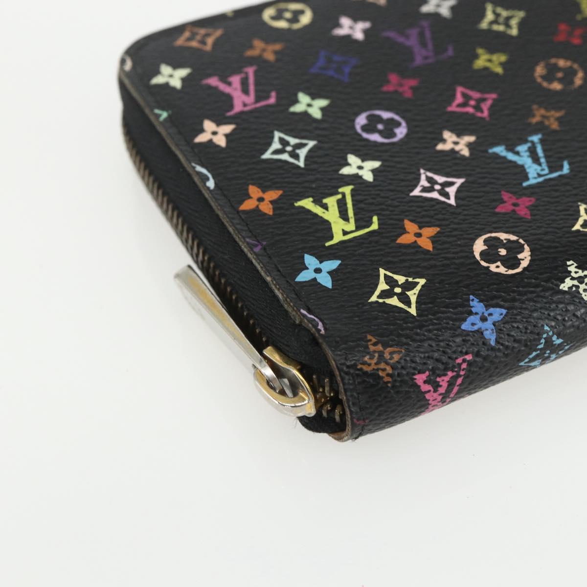 LOUIS VUITTON Monogram Multicolor Zippy Wallet Wallet Black M60243 Auth bs31331