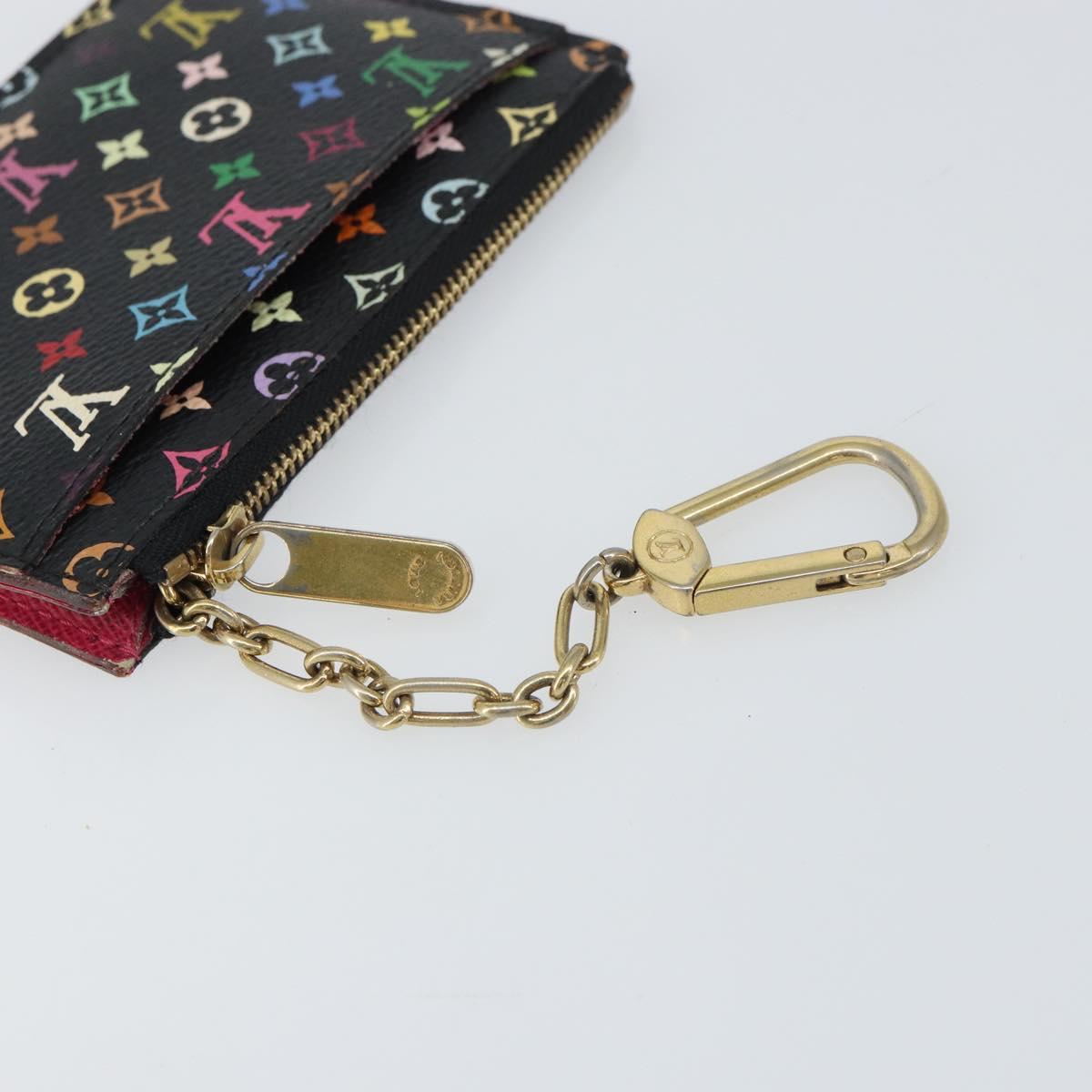 LOUIS VUITTON Multicolor Pochette Cles NM Coin Purse Black M60279 Auth bs31332V