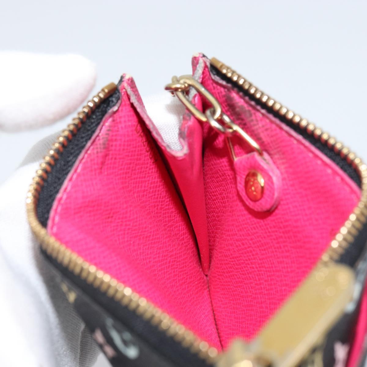 LOUIS VUITTON Multicolor Pochette Cles NM Coin Purse Black M60279 Auth bs31332V