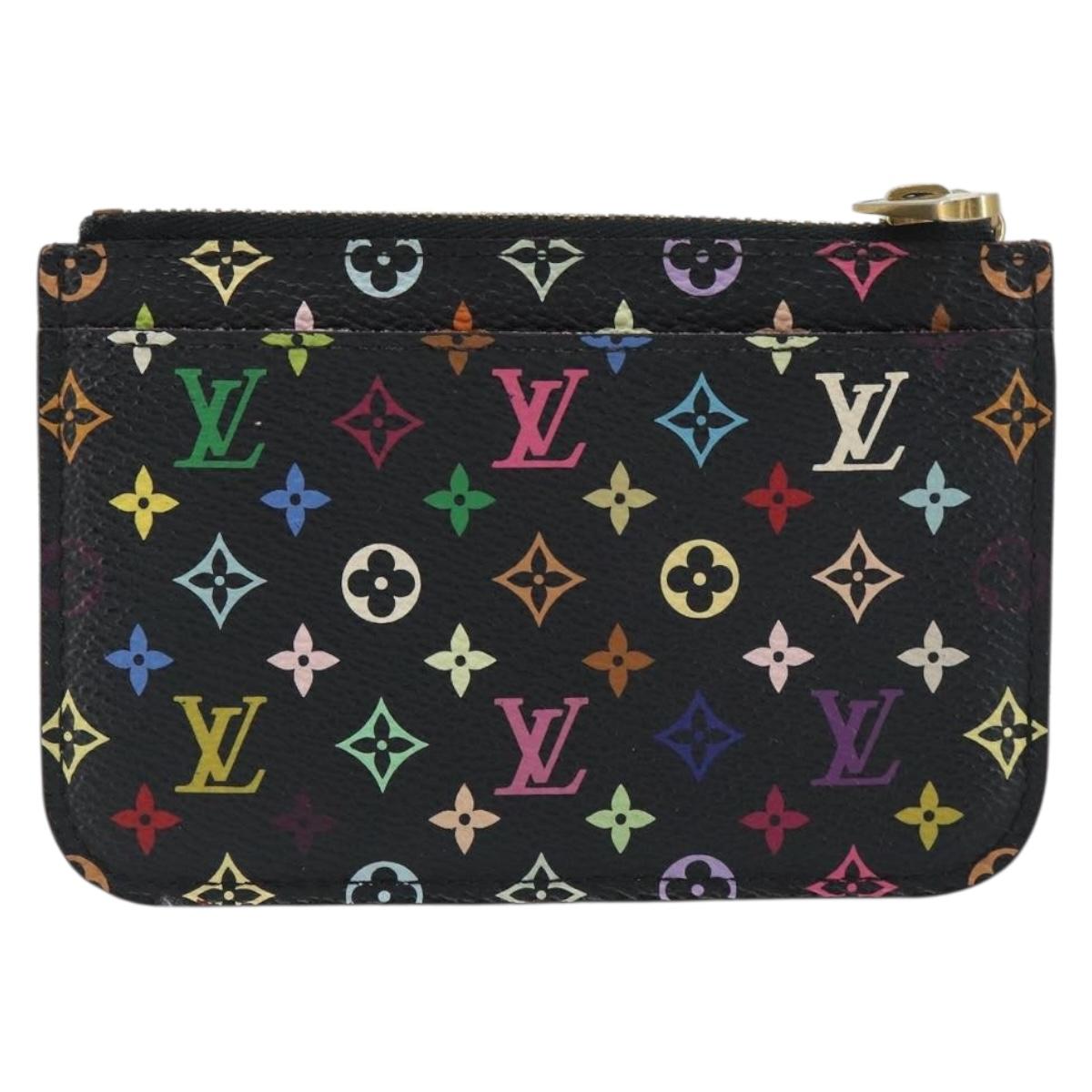 LOUIS VUITTON Multicolor Pochette Cles NM Coin Purse Black M60279 Auth bs31332V