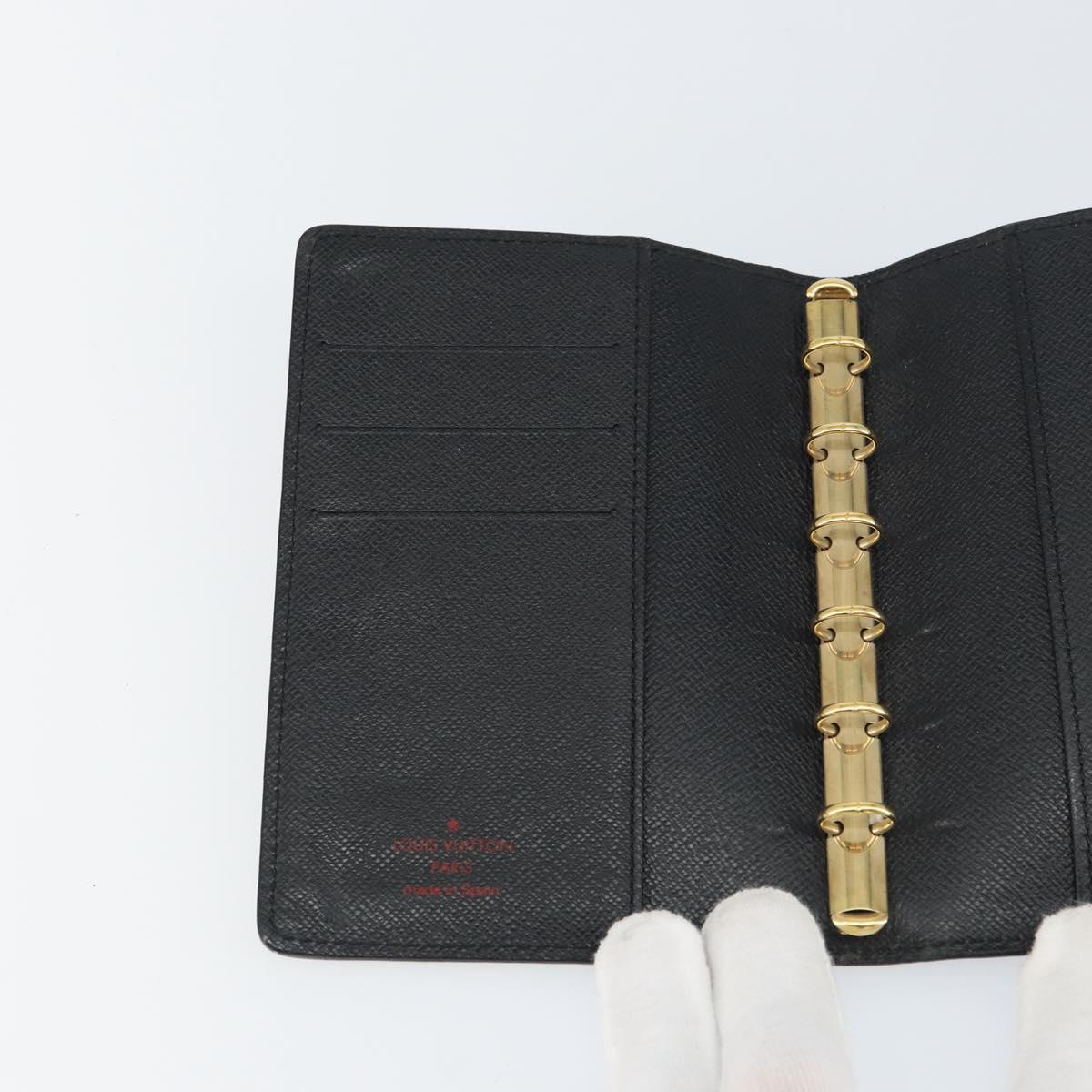 LOUIS VUITTON Epi Agenda PM Day Planner Cover Black R20052 LV Auth bs31334