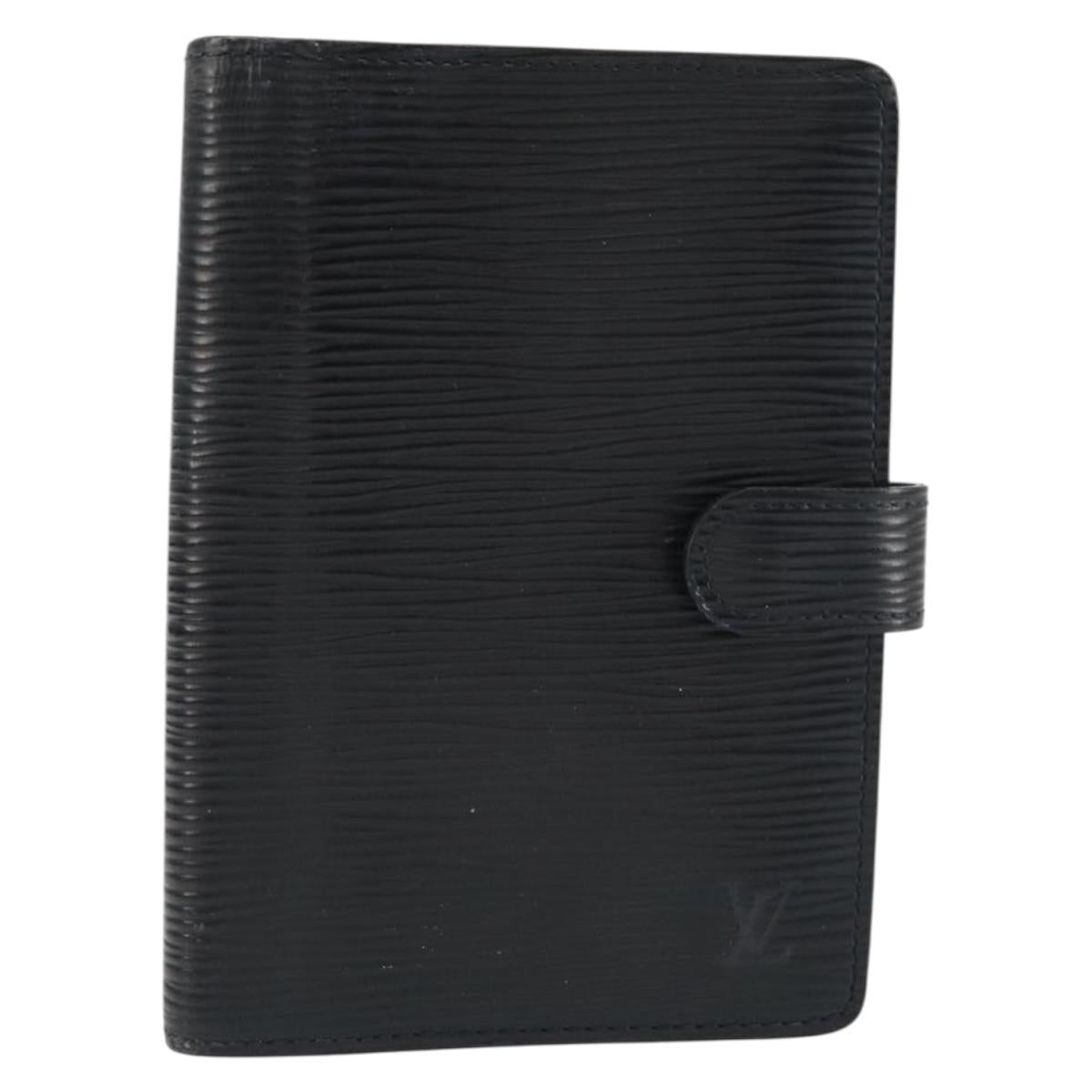 LOUIS VUITTON Epi Agenda PM Day Planner Cover Black R20052 LV Auth bs31334