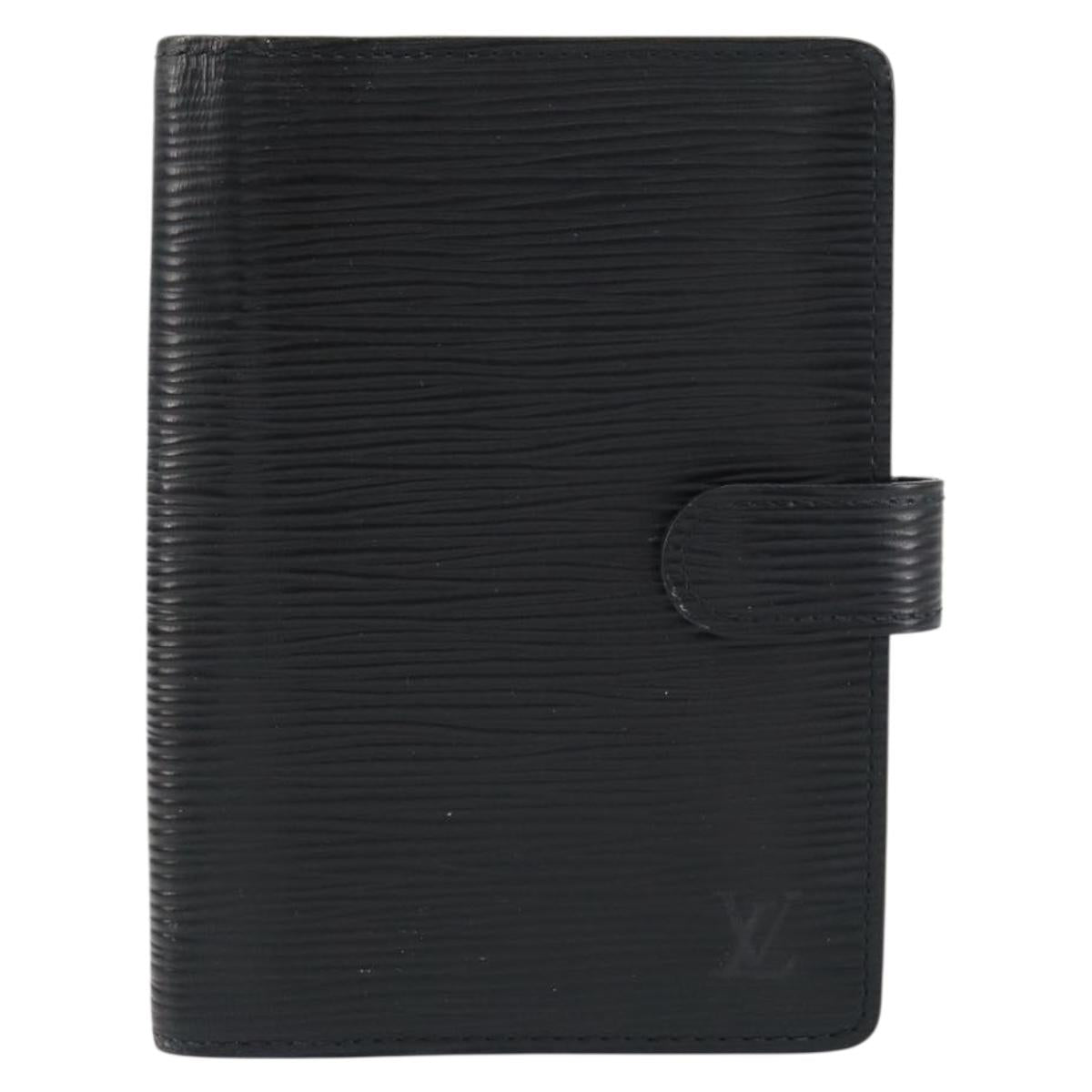 LOUIS VUITTON Epi Agenda PM Day Planner Cover Black R20052 LV Auth bs31334