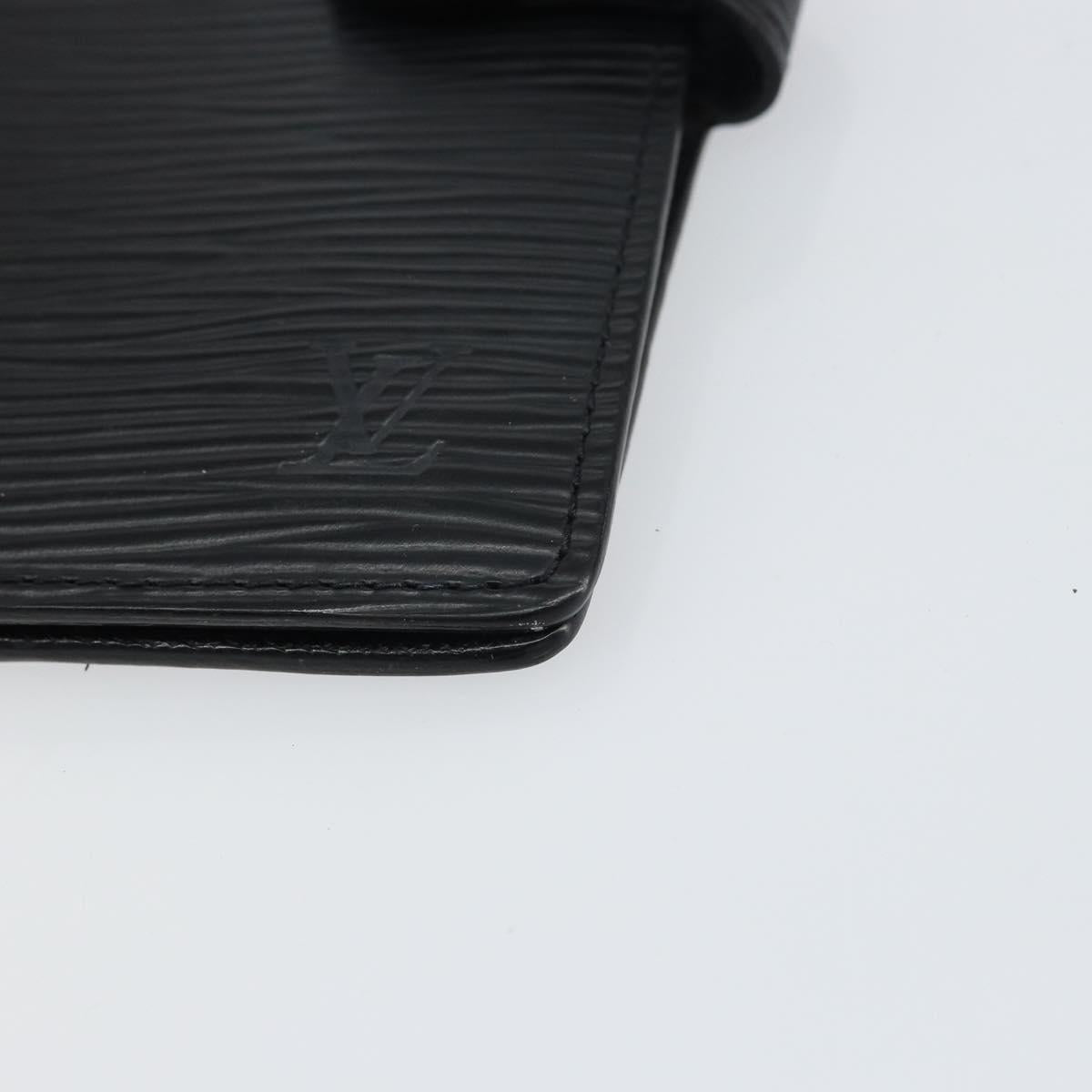 LOUIS VUITTON Epi Agenda PM Day Planner Cover Black R20052 LV Auth bs31334