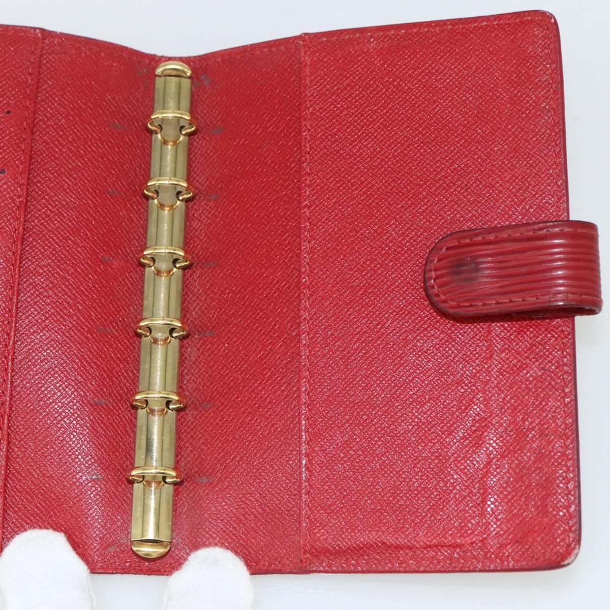 LOUIS VUITTON Epi Agenda PM Day Planner Cover Red R20057 LV Auth bs31335