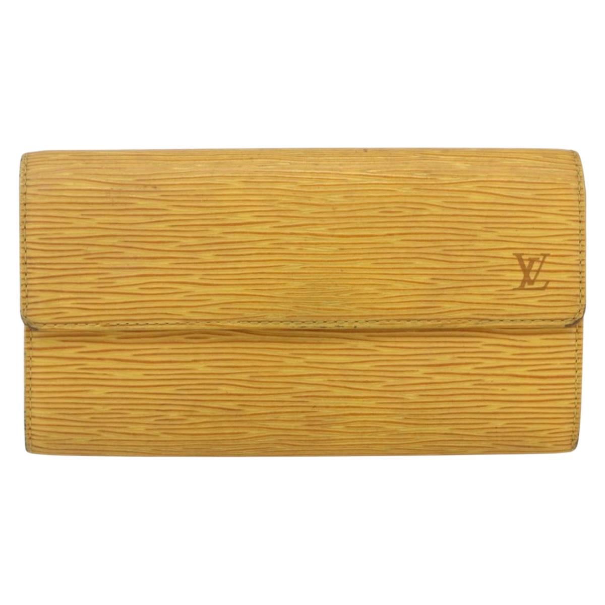 LOUIS VUITTON Epi PochettePorte Monnaie Credit Wallet Yellow M63579 Auth bs31336