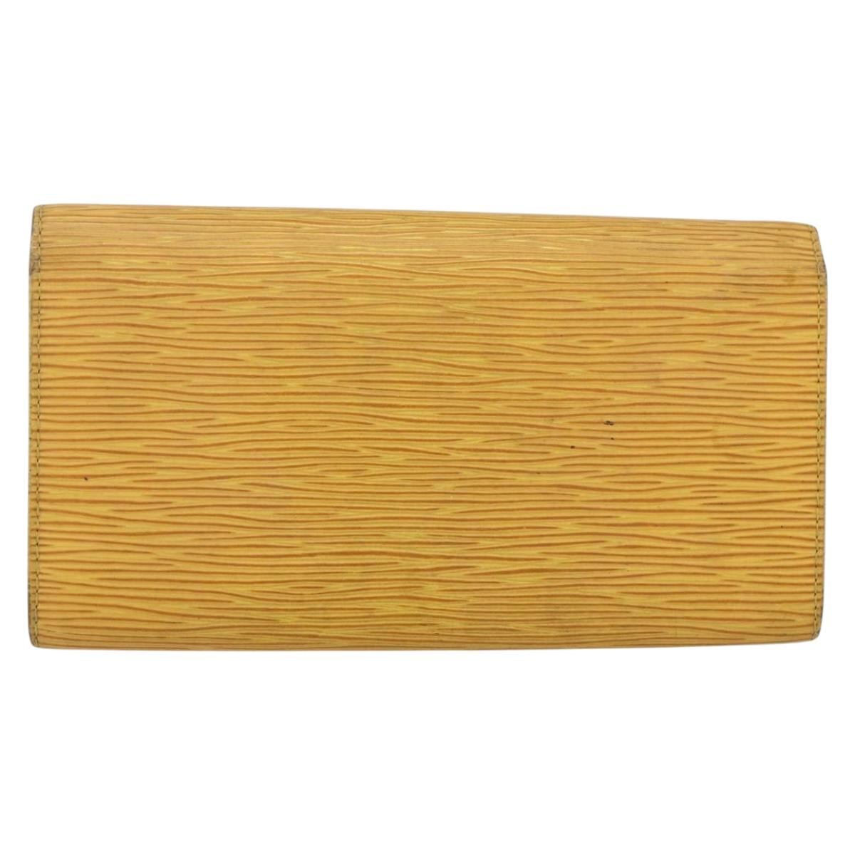 LOUIS VUITTON Epi PochettePorte Monnaie Credit Wallet Yellow M63579 Auth bs31336