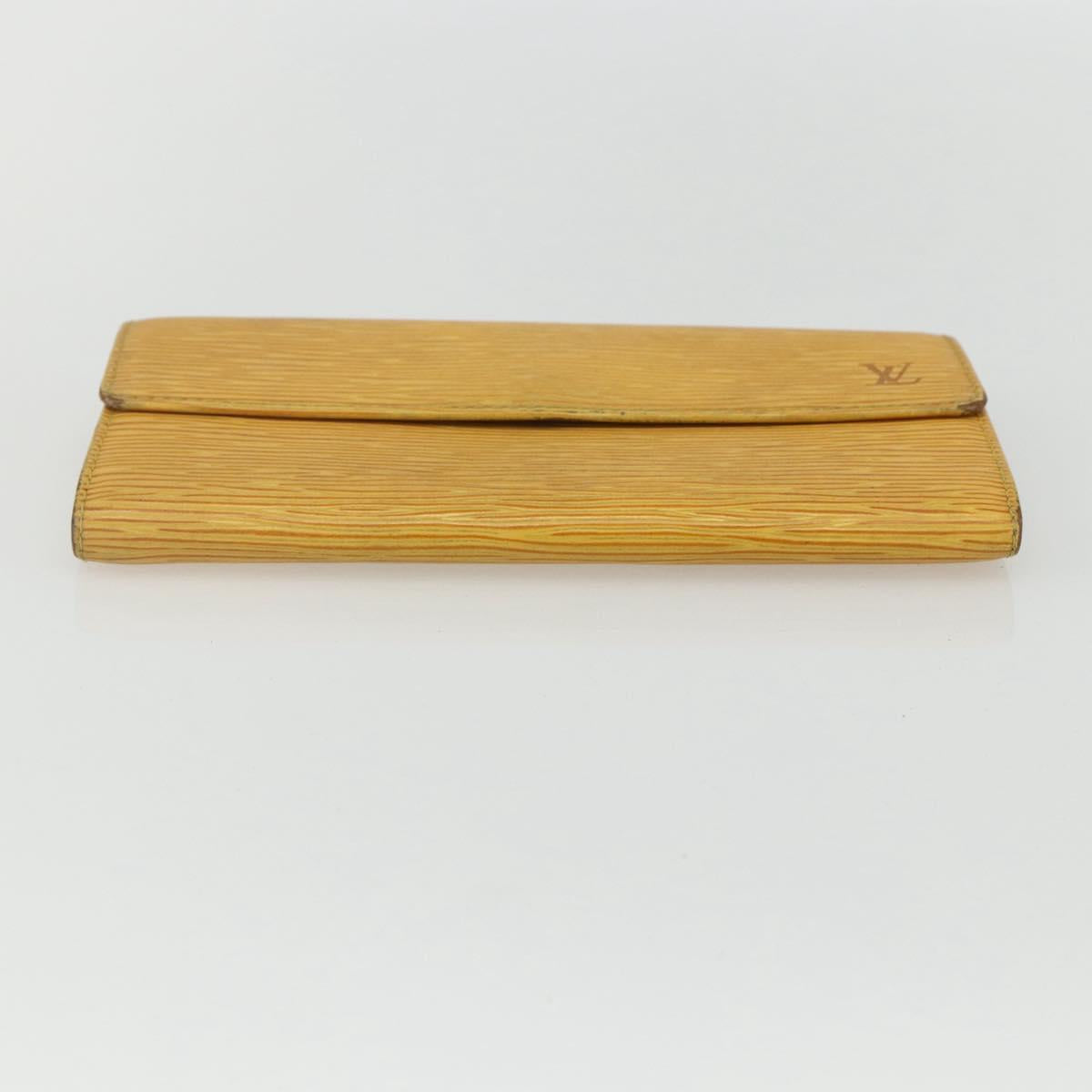 LOUIS VUITTON Epi PochettePorte Monnaie Credit Wallet Yellow M63579 Auth bs31336