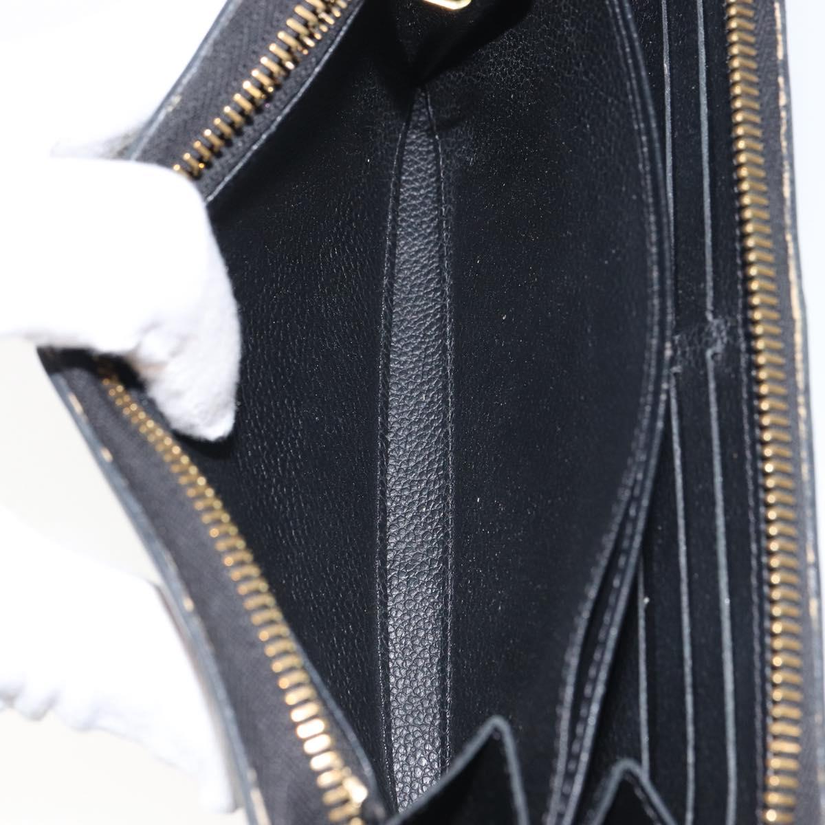 LOUIS VUITTON Monogram Empreinte Zippy Wallet Wallet Black M61864 Auth bs31339