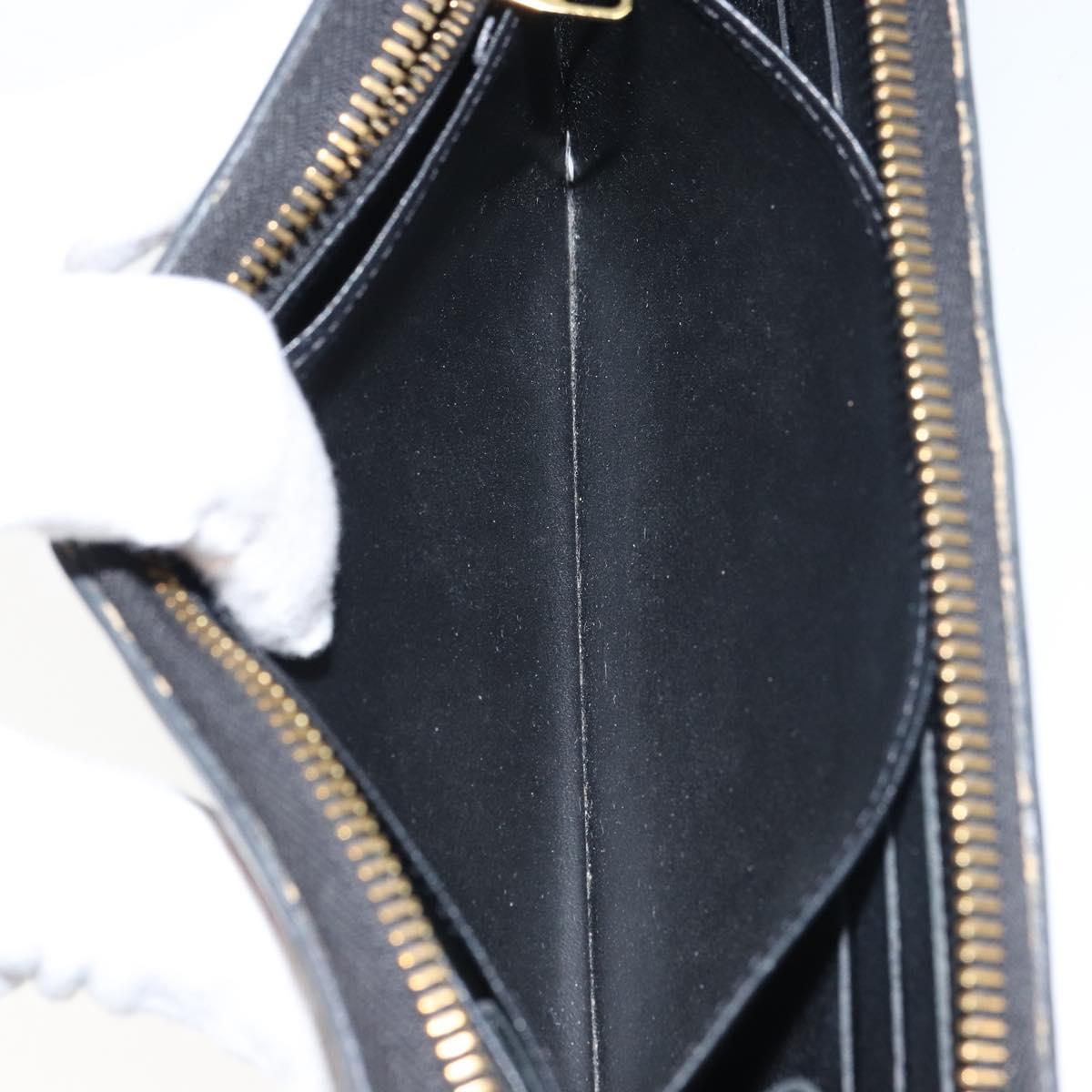 LOUIS VUITTON Monogram Empreinte Zippy Wallet Wallet Black M61864 Auth bs31339