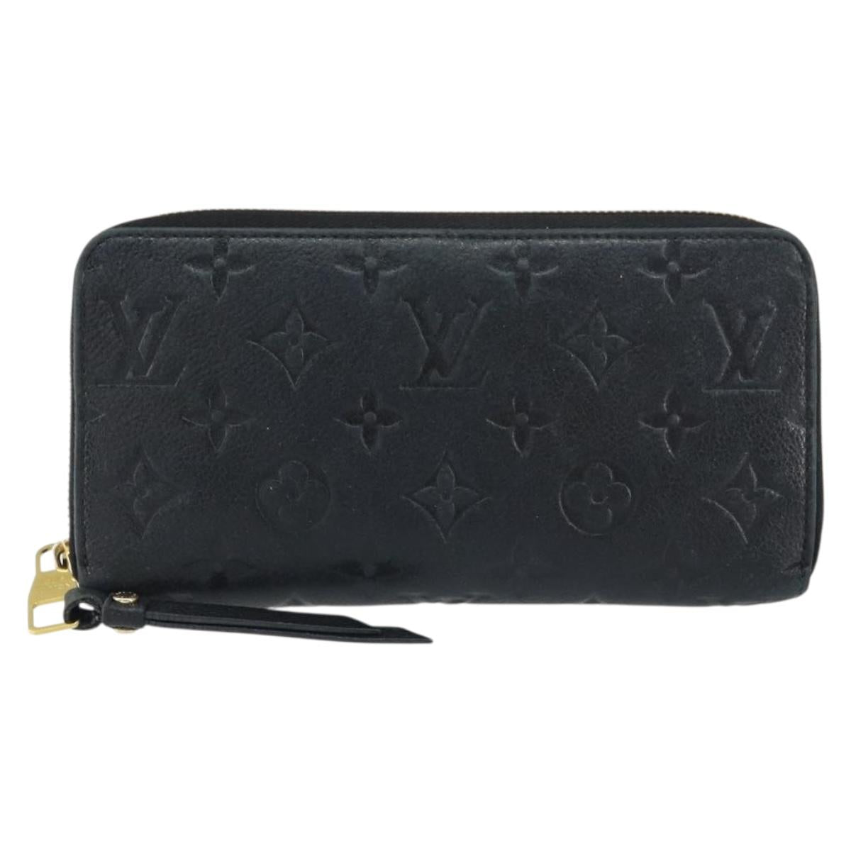 LOUIS VUITTON Monogram Empreinte Zippy Wallet Wallet Black M61864 Auth bs31339