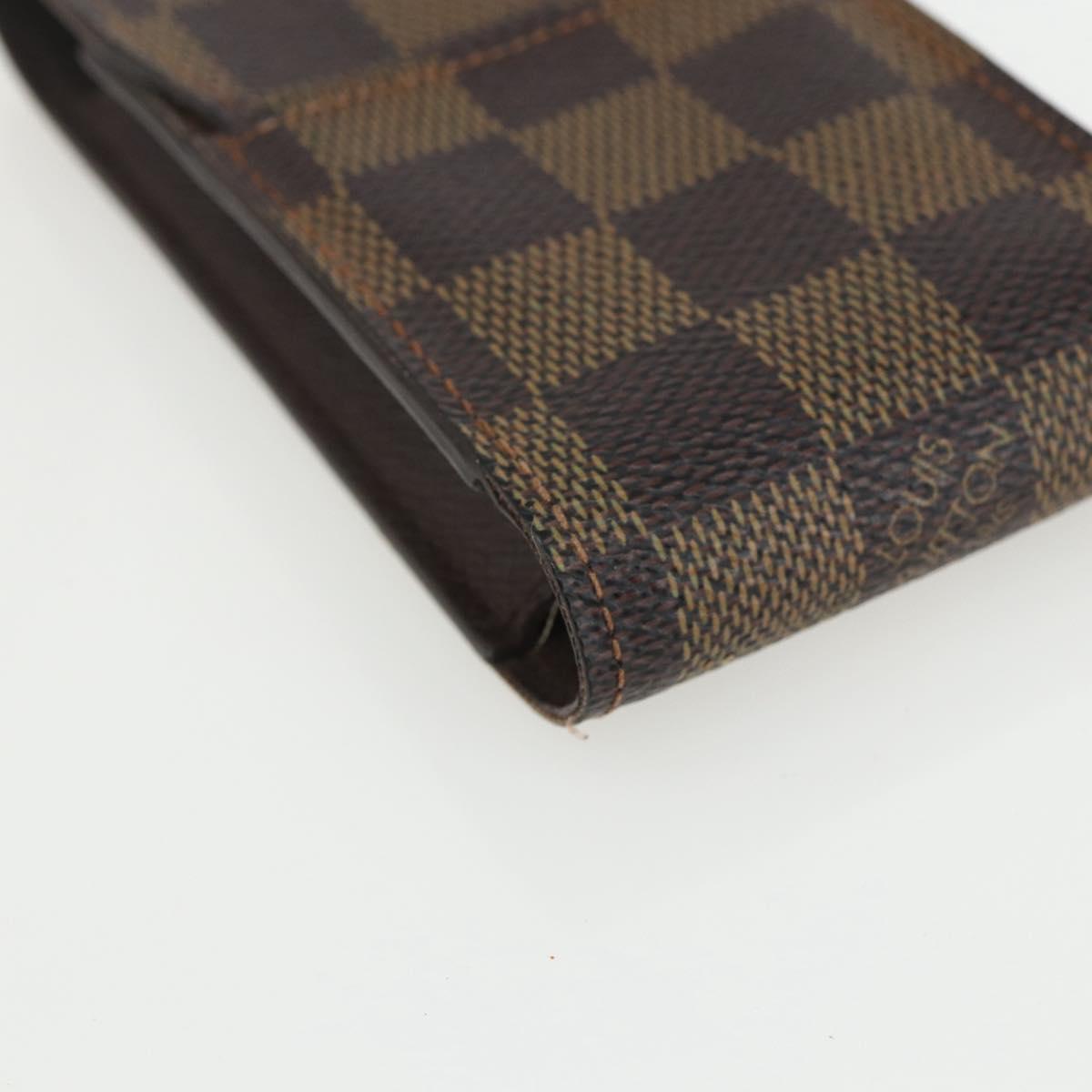 LOUIS VUITTON Damier Ebene Etui Cigarette Case N63024 LV Auth bs31341