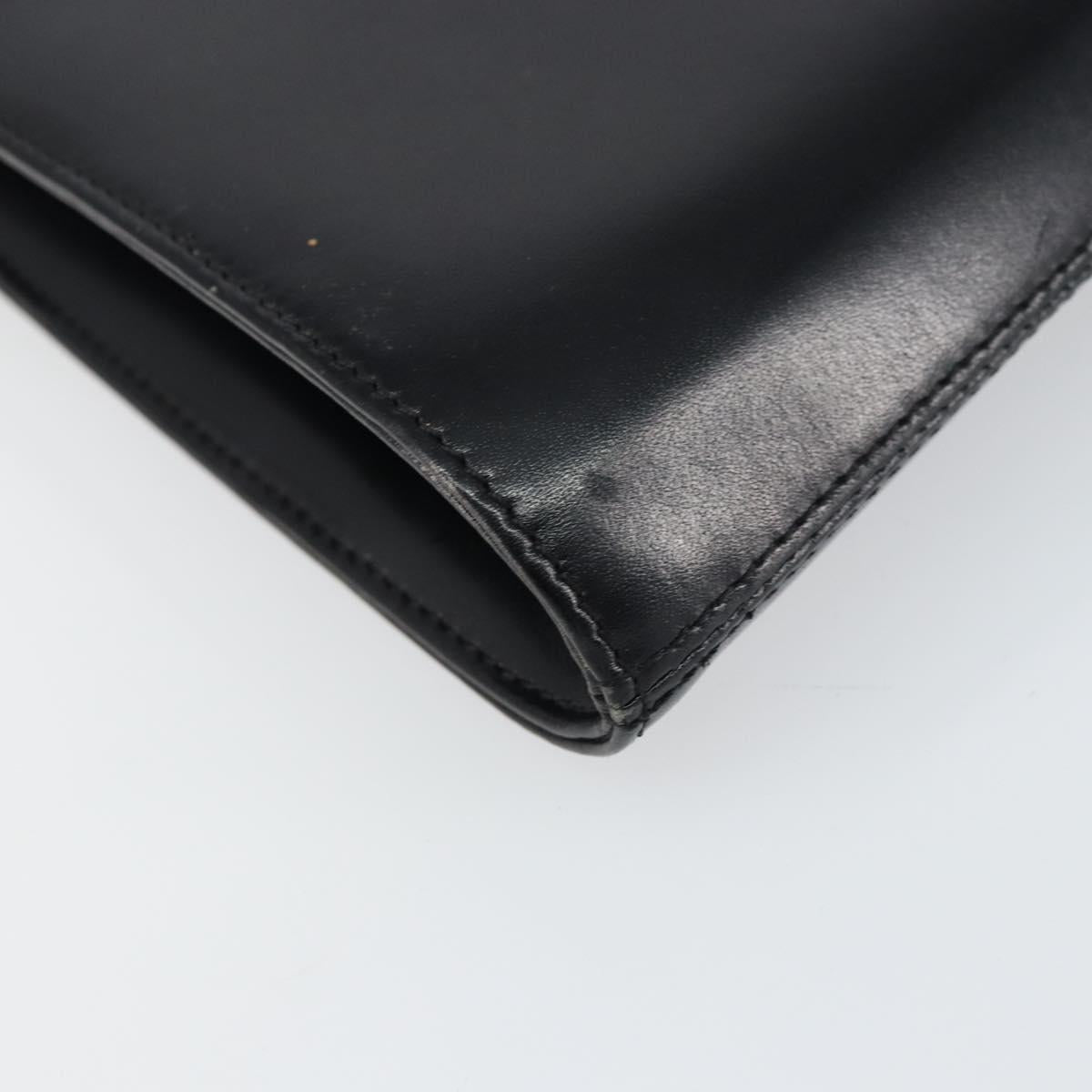 GIVENCHY Shoulder Bag Leather Black Gold Auth bs31346