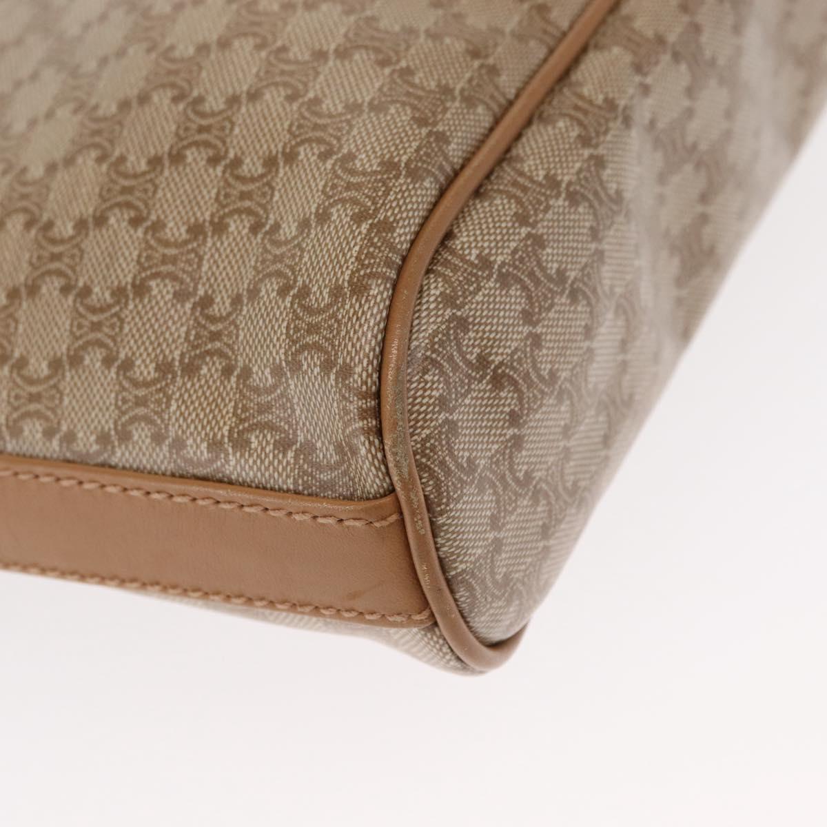 CELINE Macadam Canvas Shoulder Bag PVC Beige Gold Auth bs31348