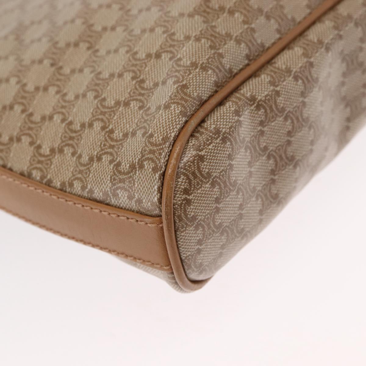 CELINE Macadam Canvas Shoulder Bag PVC Beige Gold Auth bs31348