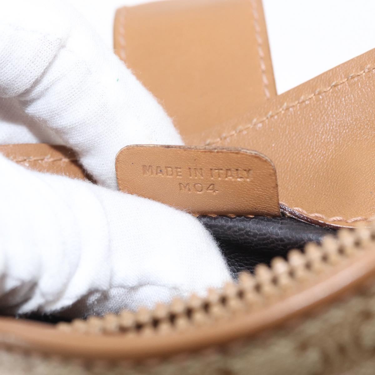 CELINE Macadam Canvas Shoulder Bag PVC Beige Gold Auth bs31348