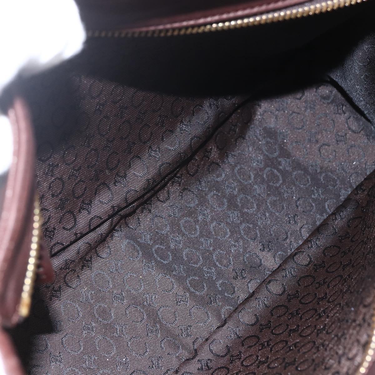 CELINE Shoulder Bag Leather Brown Gold Auth bs31349