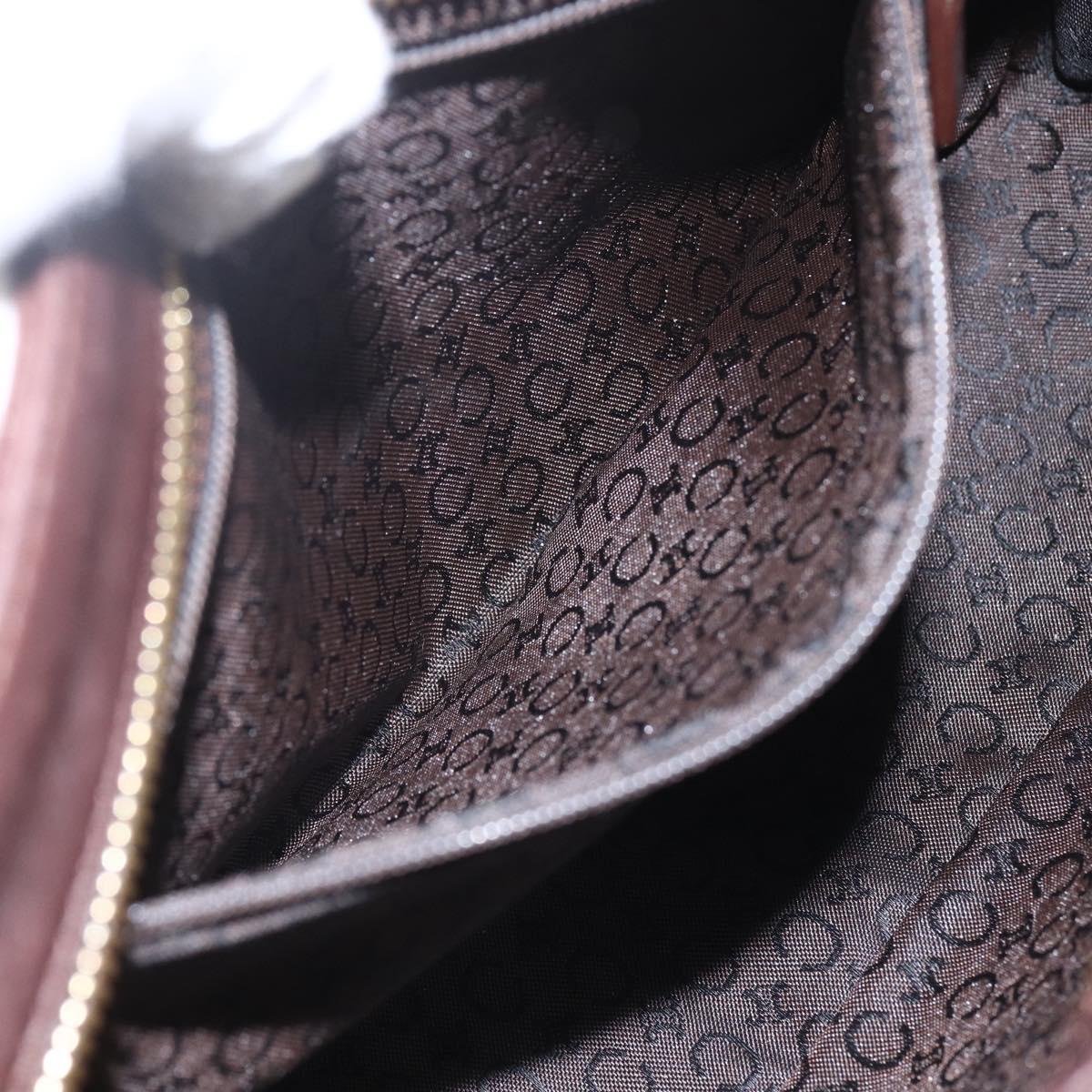 CELINE Shoulder Bag Leather Brown Gold Auth bs31349