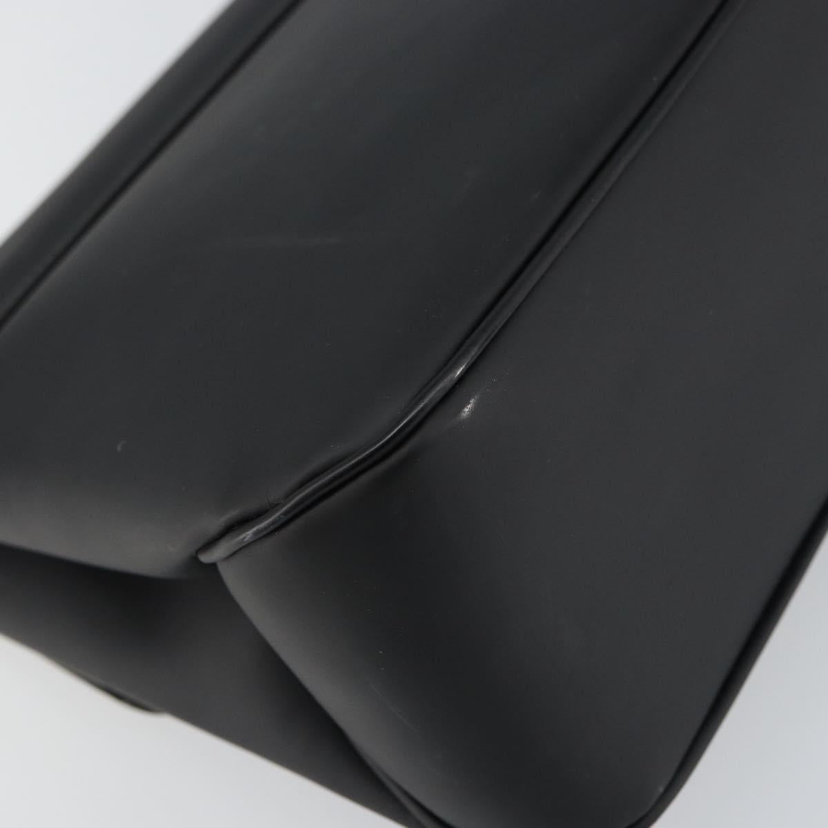 Salvatore Ferragamo Vala Shoulder Bag Patent leather Black Silver Auth bs31352