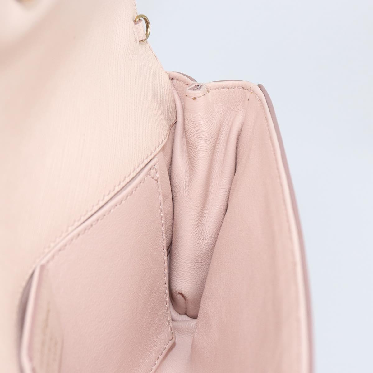 Salvatore Ferragamo Vala Shoulder Bag Leather Pink Gold Auth bs31353