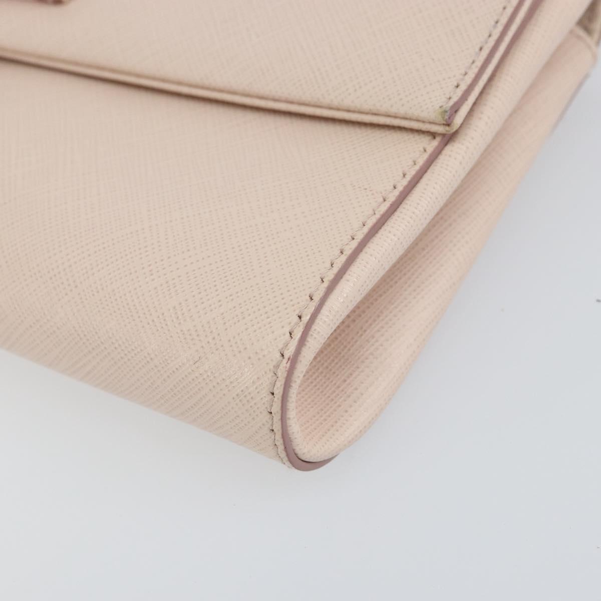 Salvatore Ferragamo Vala Shoulder Bag Leather Pink Gold Auth bs31353