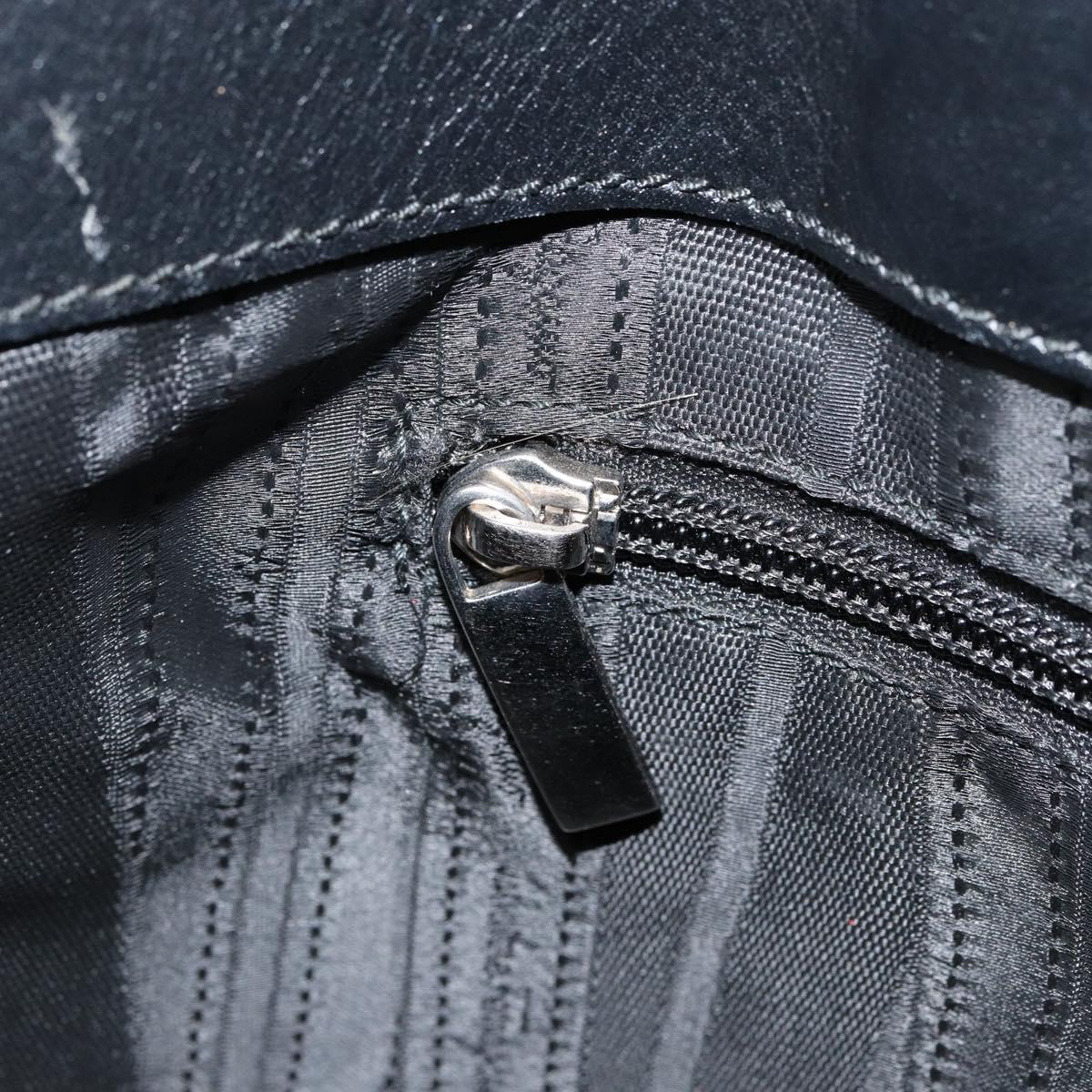 Salvatore Ferragamo Gancini Tote Bag Enamel Black Silver Auth bs31355