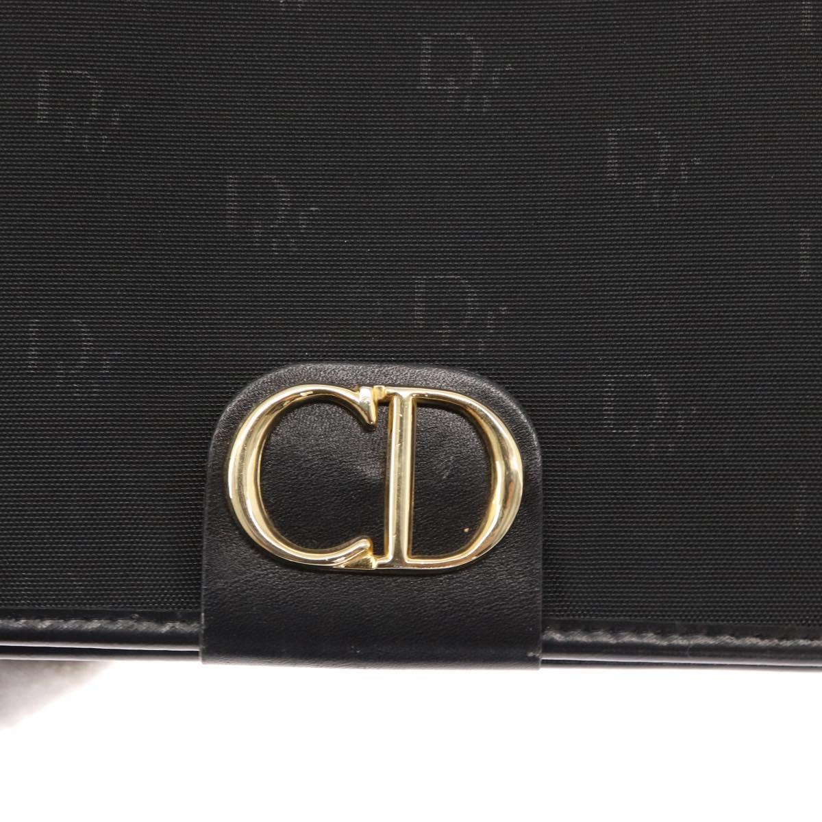 Christian Dior Shoulder Bag Nylon Black gold Auth bs31359