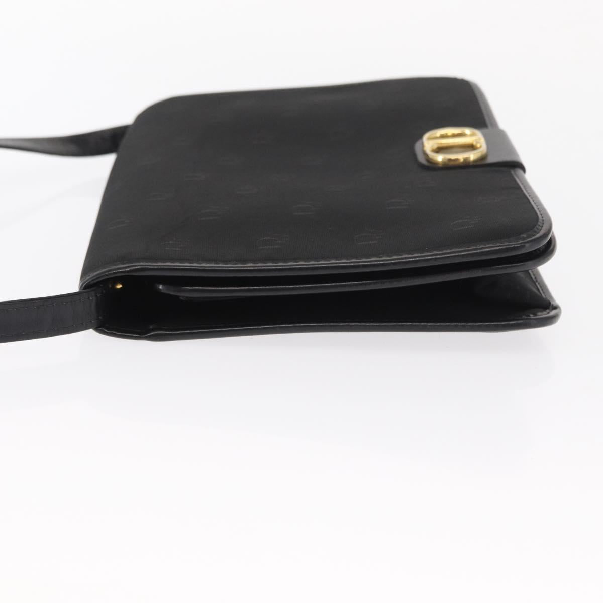 Christian Dior Shoulder Bag Nylon Black gold Auth bs31359