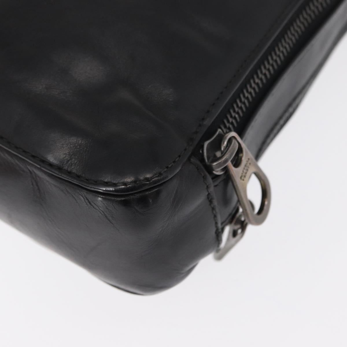 BOTTEGA VENETA INTRECCIATO Clutch Bag Leather Black Auth bs31360