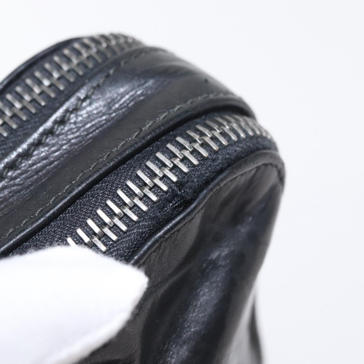 BOTTEGA VENETA INTRECCIATO Clutch Bag Leather Black Auth bs31360