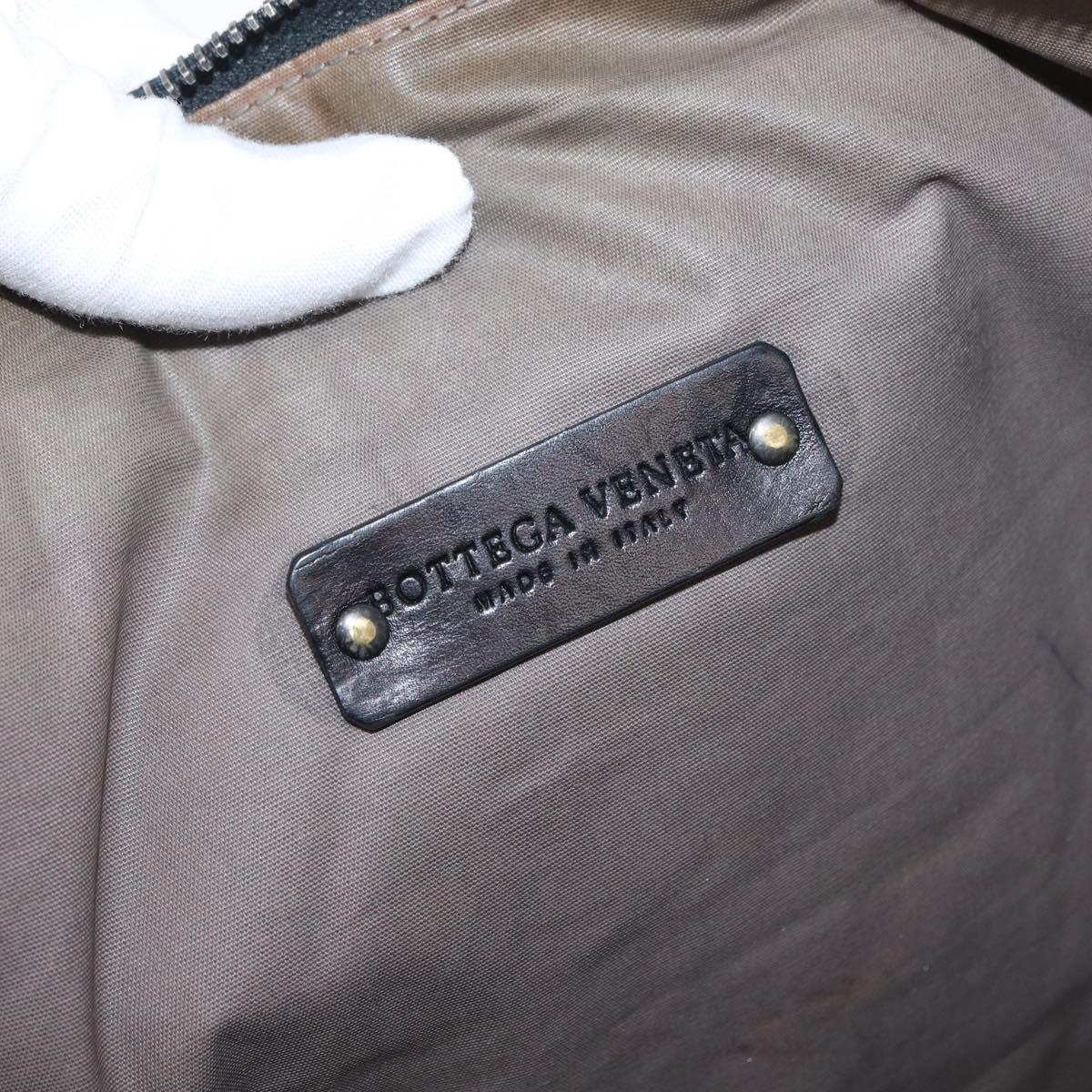 BOTTEGA VENETA INTRECCIATO Clutch Bag Leather Black Auth bs31360