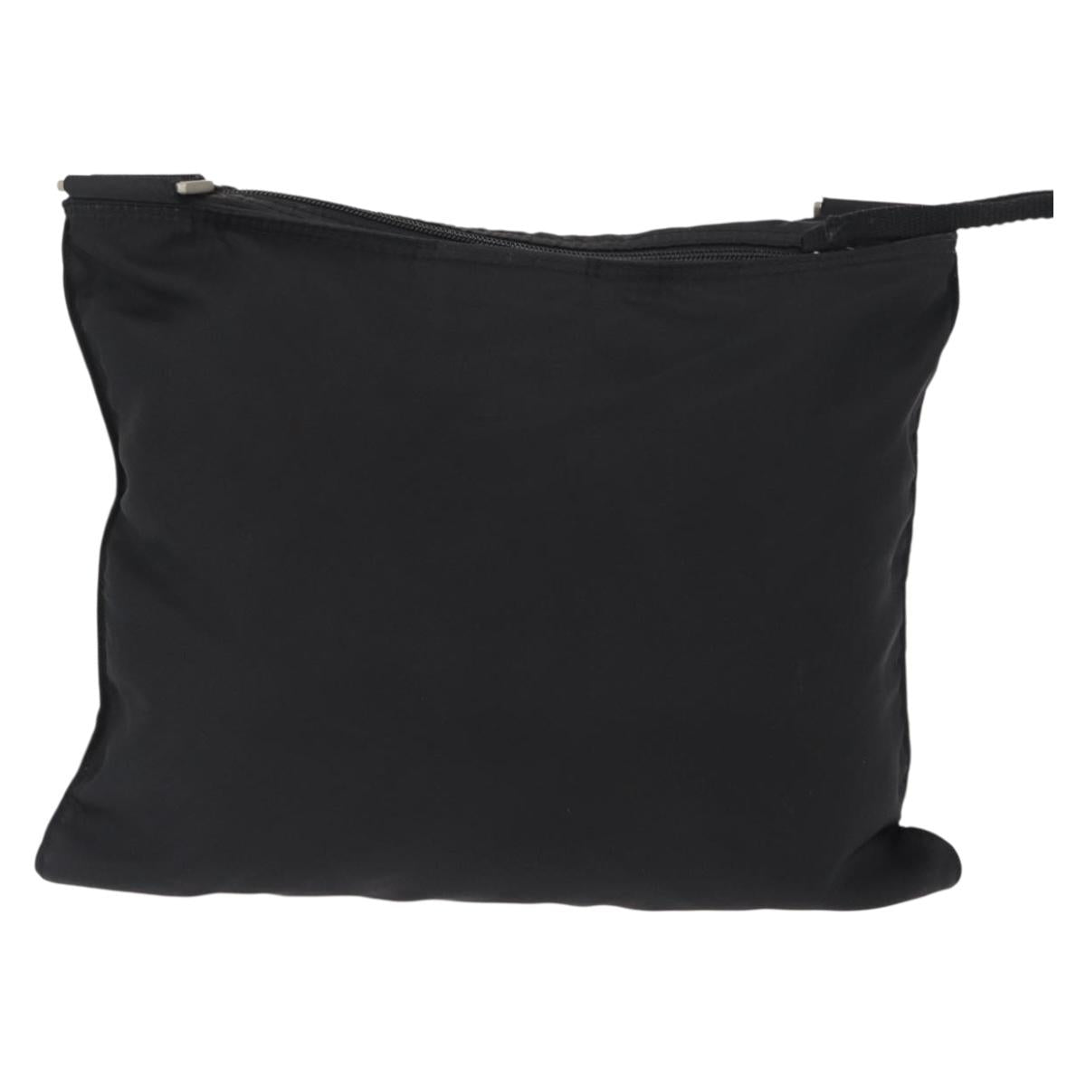 PRADA Shoulder Bag Nylon Black Silver Auth bs31365