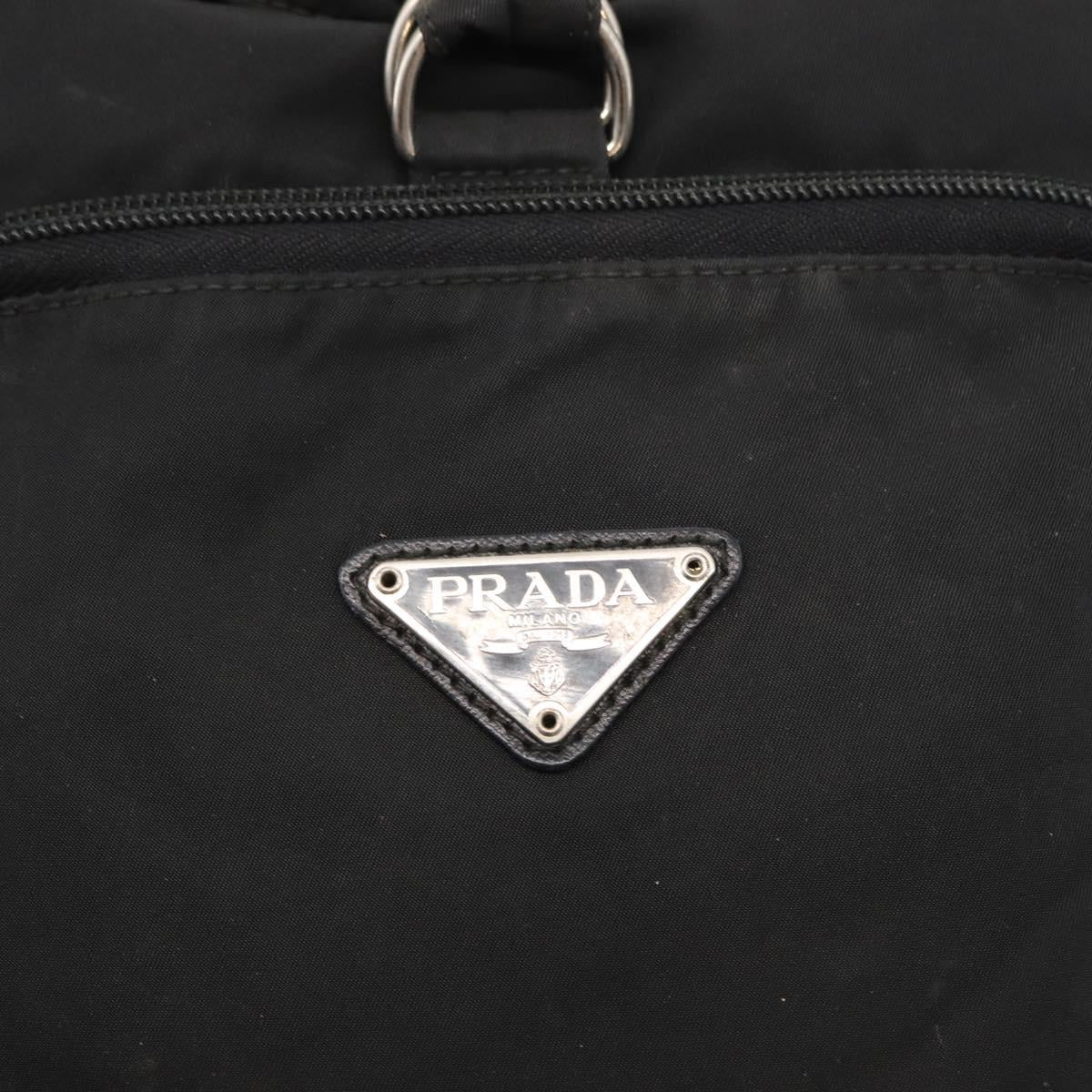PRADA Backpack Nylon Black Silver Auth bs31366