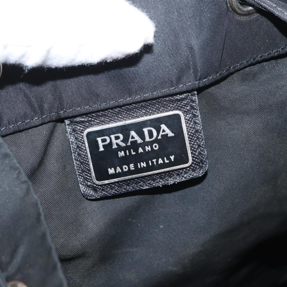 PRADA Backpack Nylon Black Silver Auth bs31366