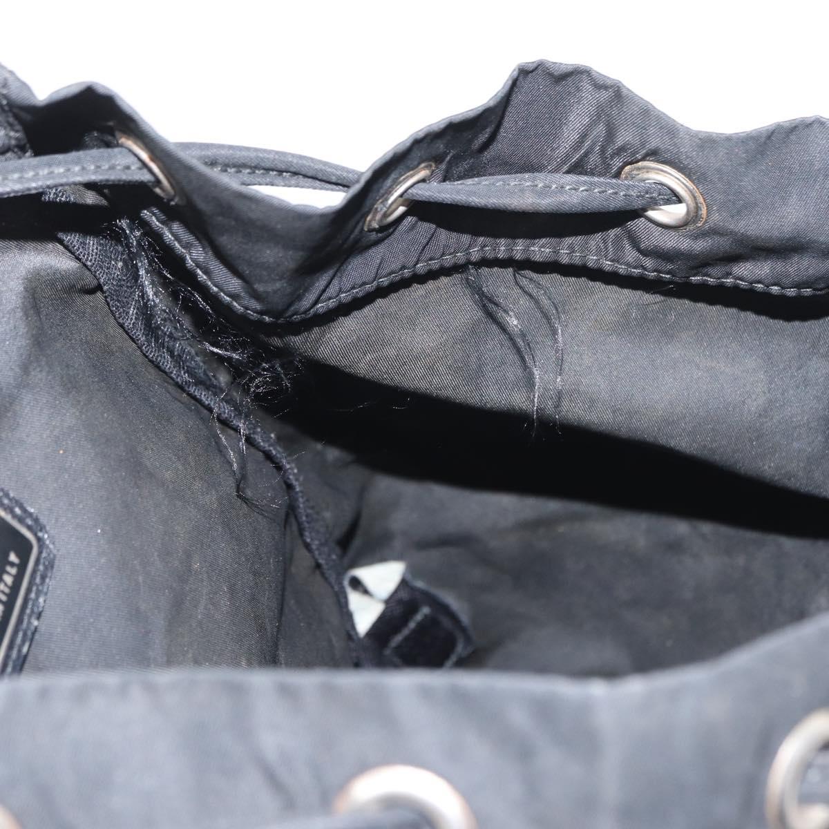 PRADA Backpack Nylon Black Silver Auth bs31366
