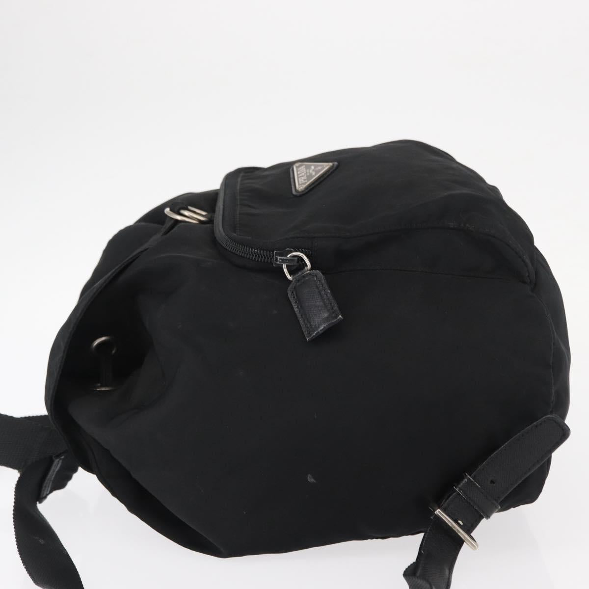 PRADA Backpack Nylon Black Silver Auth bs31366