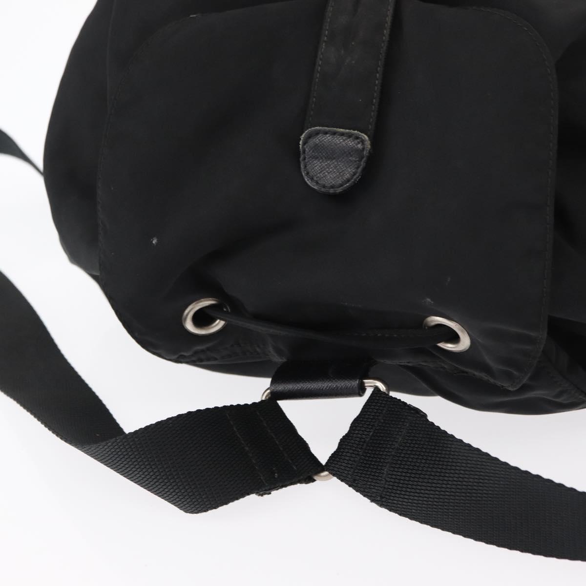 PRADA Backpack Nylon Black Silver Auth bs31366