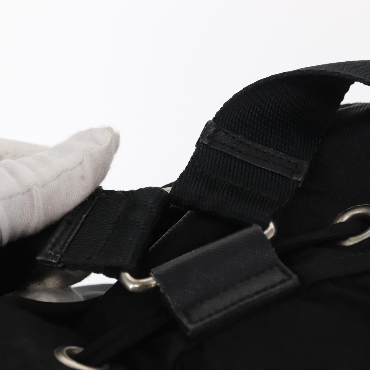 PRADA Backpack Nylon Black Silver Auth bs31366