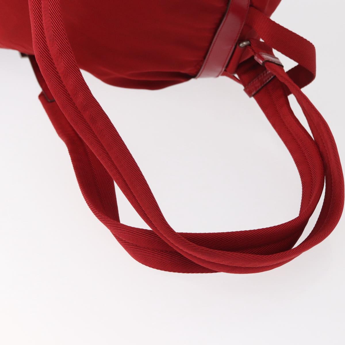 PRADA Backpack Nylon Red Silver Auth bs31368