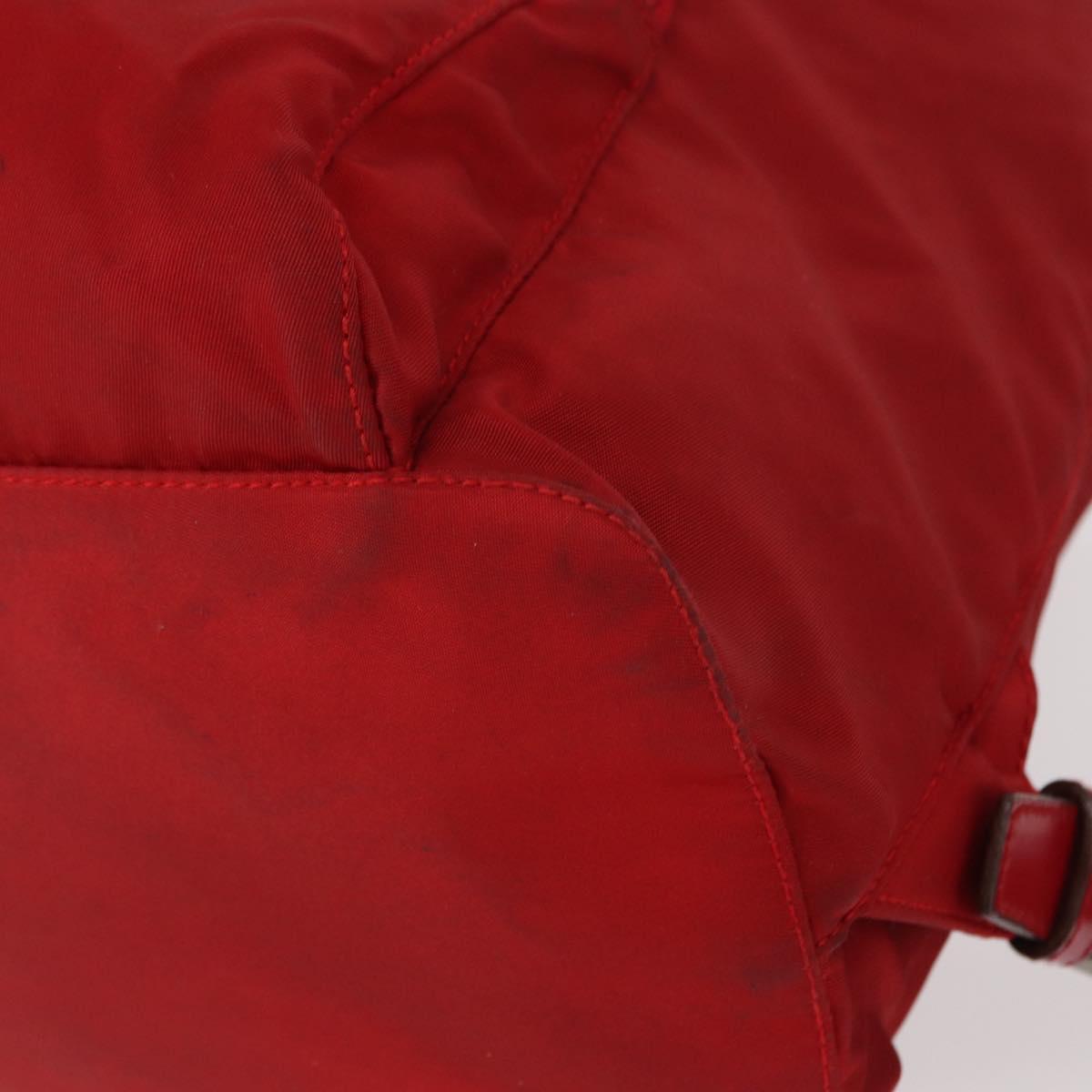 PRADA Backpack Nylon Red Silver Auth bs31368