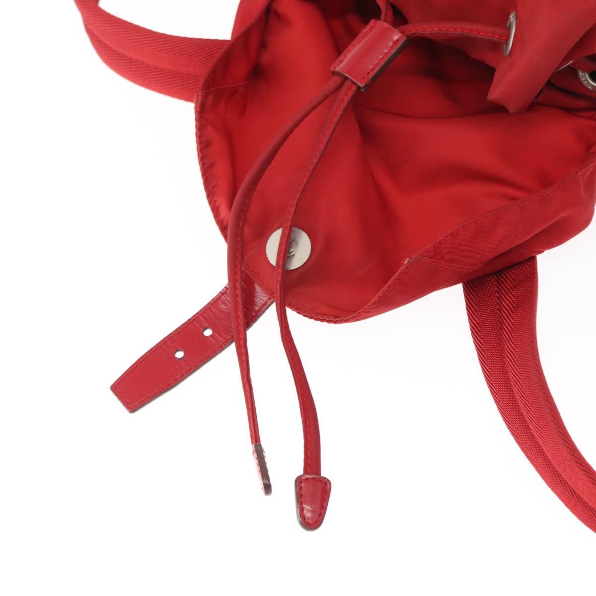 PRADA Backpack Nylon Red Silver Auth bs31368