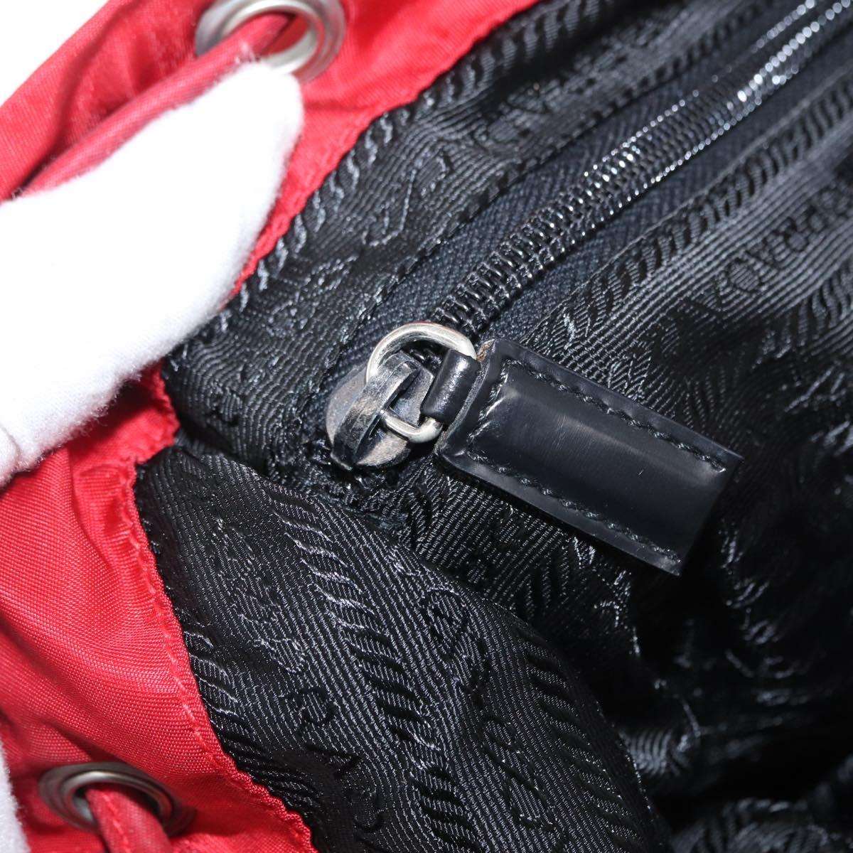 PRADA Backpack Nylon Red Silver Auth bs31368
