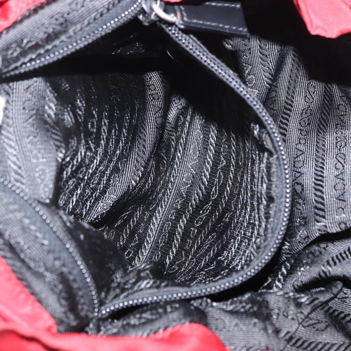 PRADA Backpack Nylon Red Silver Auth bs31368