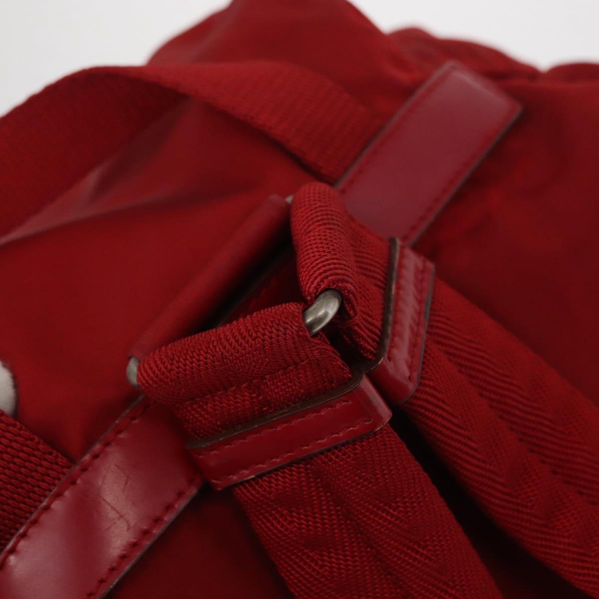 PRADA Backpack Nylon Red Silver Auth bs31368