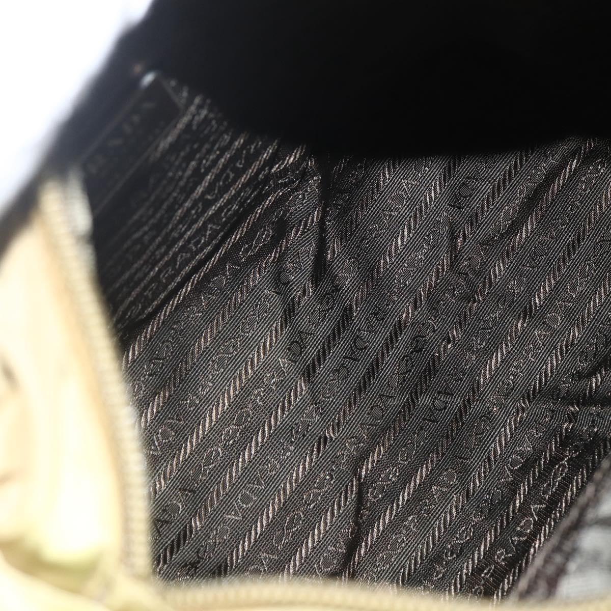 PRADA Hand Bag Nylon Green Silver Auth bs31369