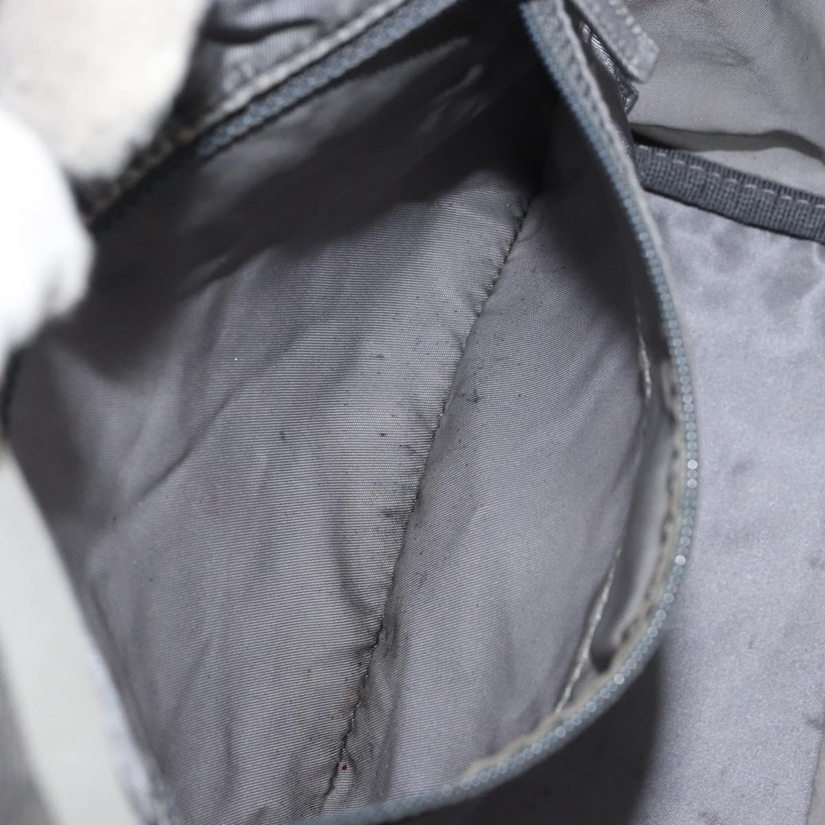 PRADA Hand Bag Nylon Gray Silver Auth bs31370