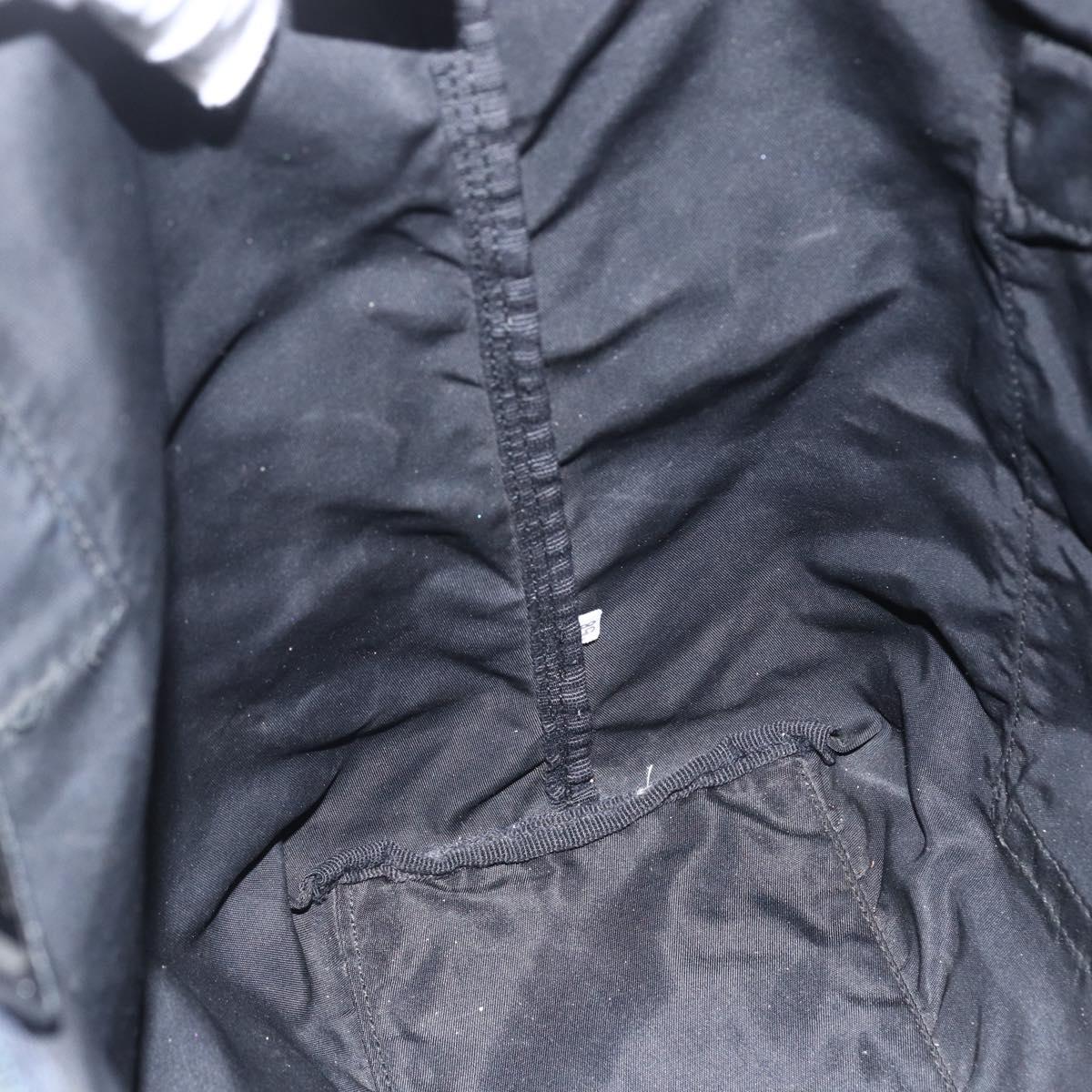 PRADA Tote Bag Nylon Black Silver Auth bs31371