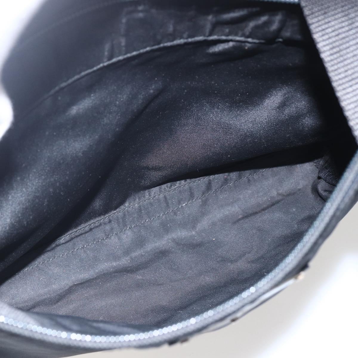 PRADA Tote Bag Nylon Black Silver Auth bs31371