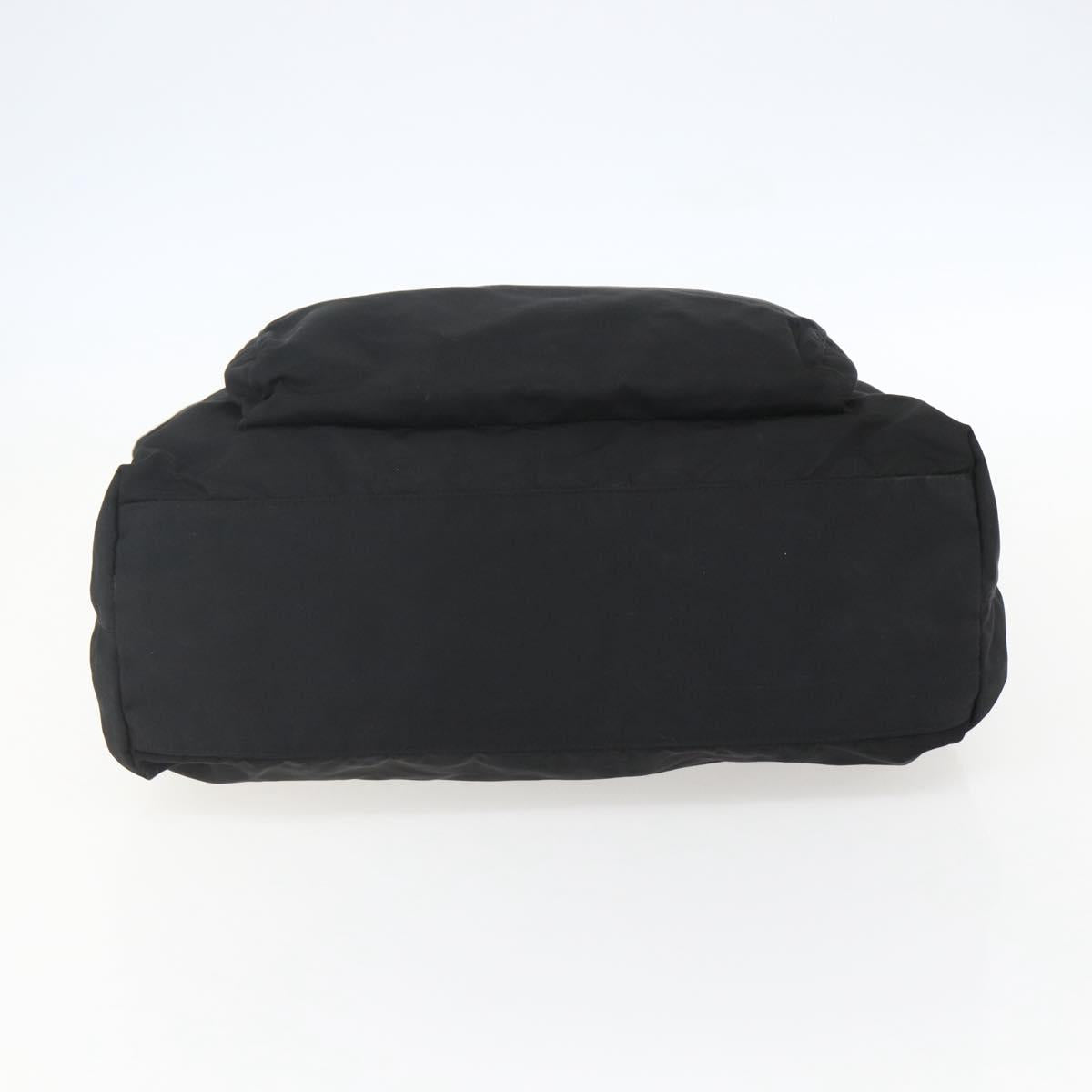 PRADA Tote Bag Nylon Black Silver Auth bs31371